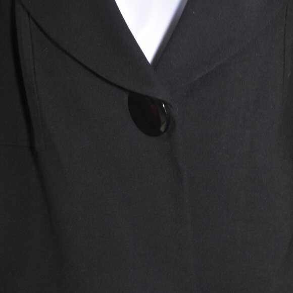 INC Black Cape Swing Jacket Size M Short Sleeve Blazer Chic Old Money Officewear - Picture 11 of 15